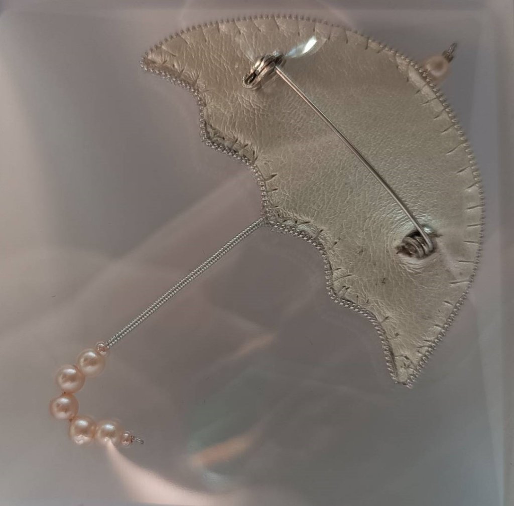 Брошь «Зонтик-розовый»