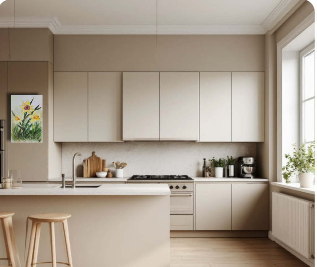 Текстурная картина Нарциссы. Май.