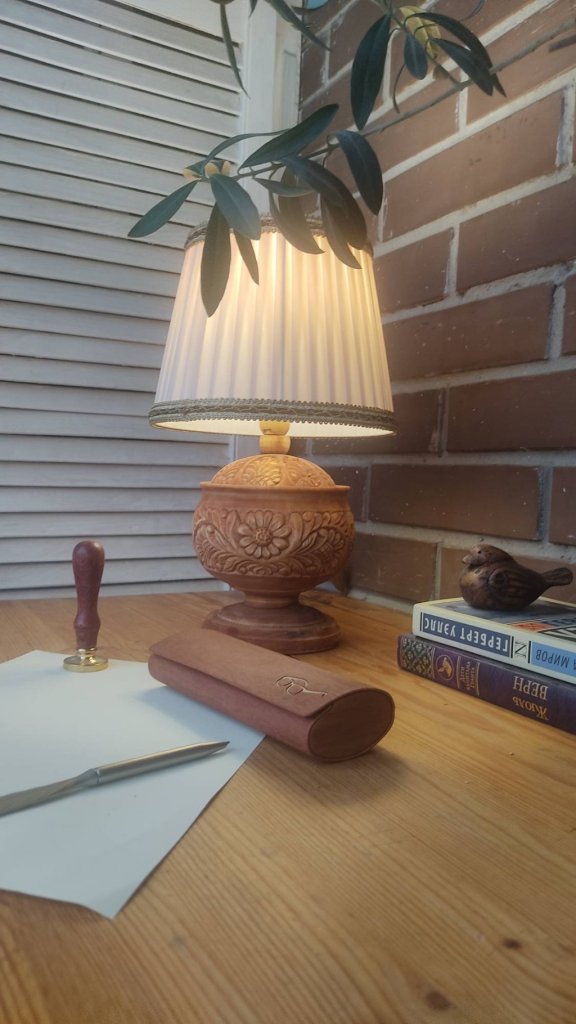 Настольная лампа в русском деревенском стиле