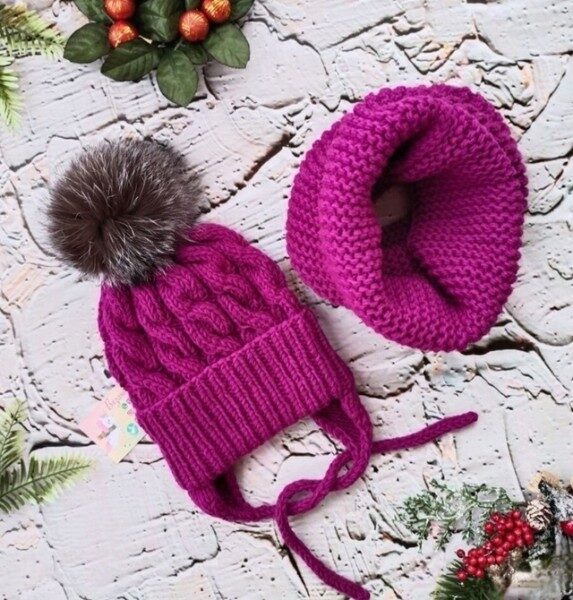 Шапка со снудом детский комплект