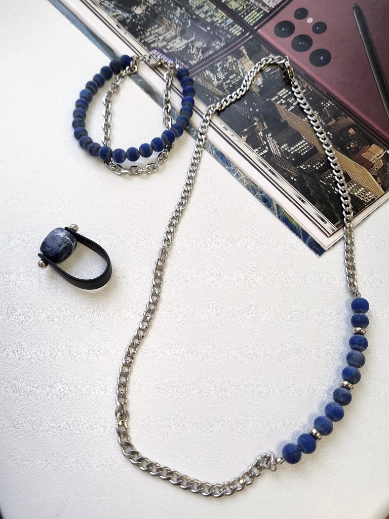 Цепь со вставкой лазурита