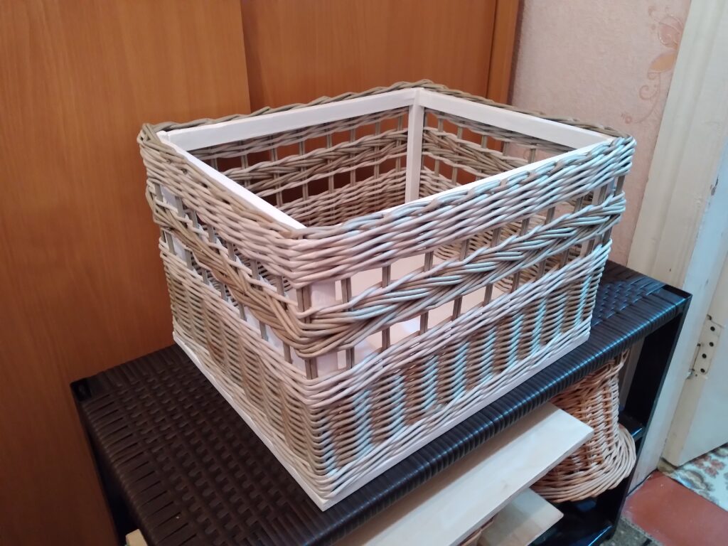 Короб плетеный ажурный из бумажной лозы