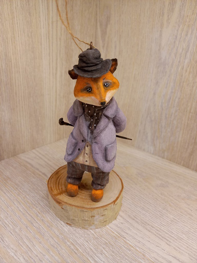 Лис джентльмен, ватная игрушка