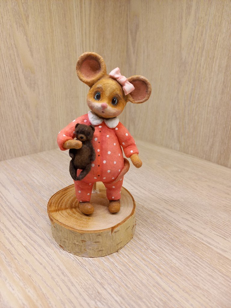 Ватная игрушка Мышка в пижамке