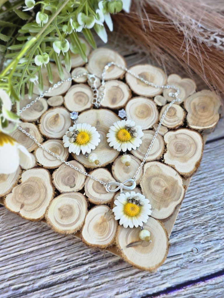 Комплект бижутерии «Ромашки&черепа «