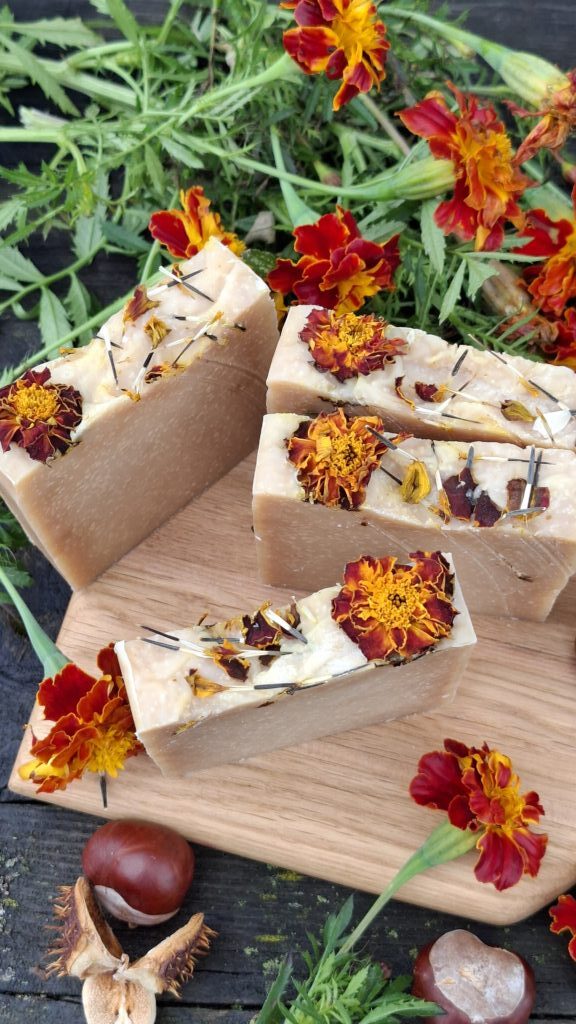 Бархатцы и мед мыло натуральное для тела