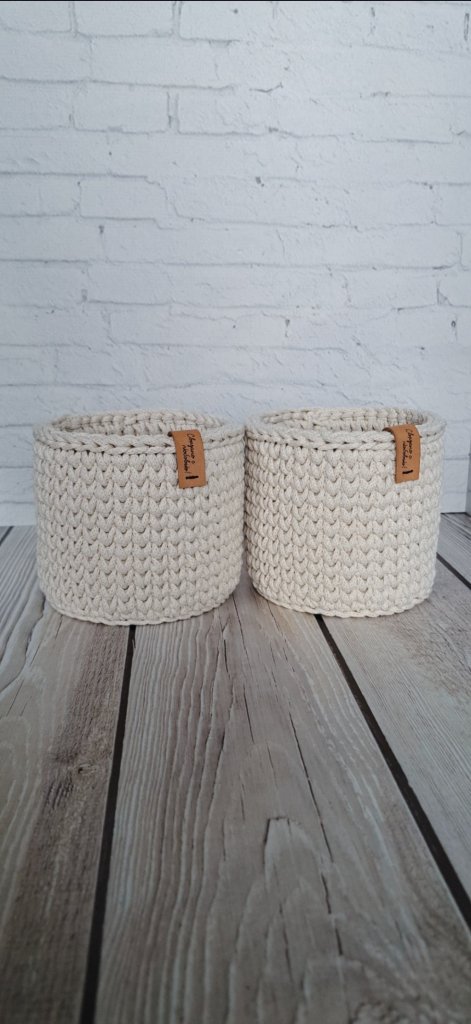Вязаные корзинки из хлопкового шнура