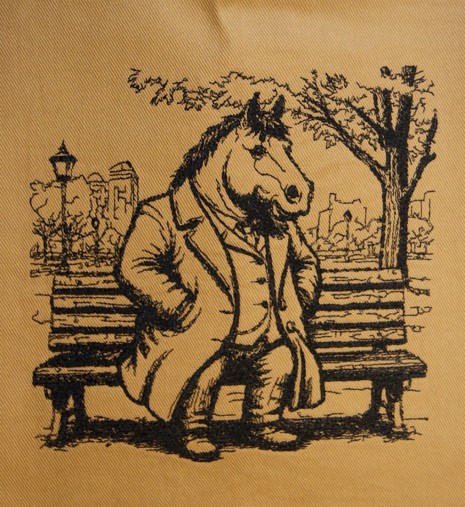 Сумка-шоппер с вышивкой Конь в пальто