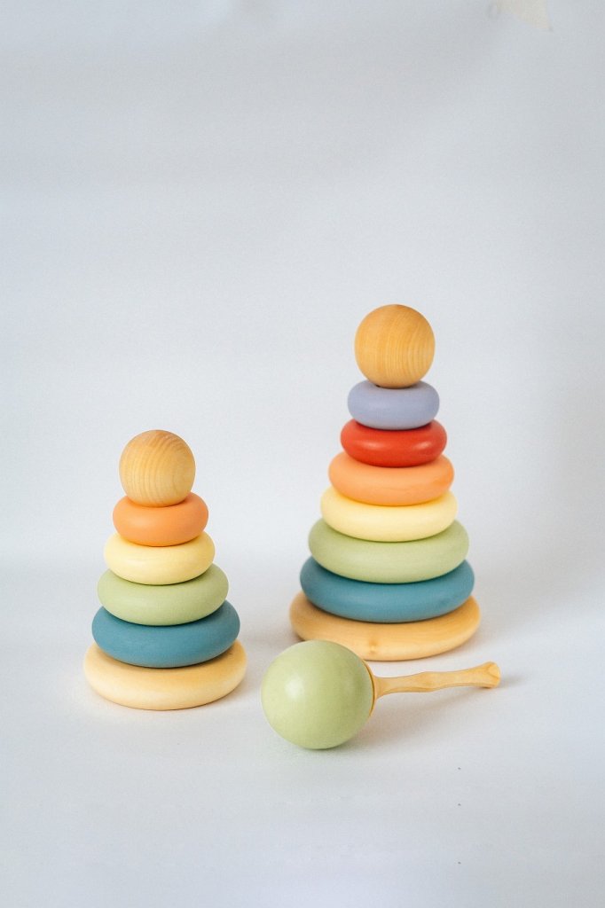 Пирамидка деревянная «Цветная»