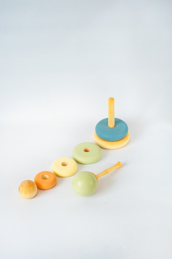 Пирамидка деревянная «Цветная»