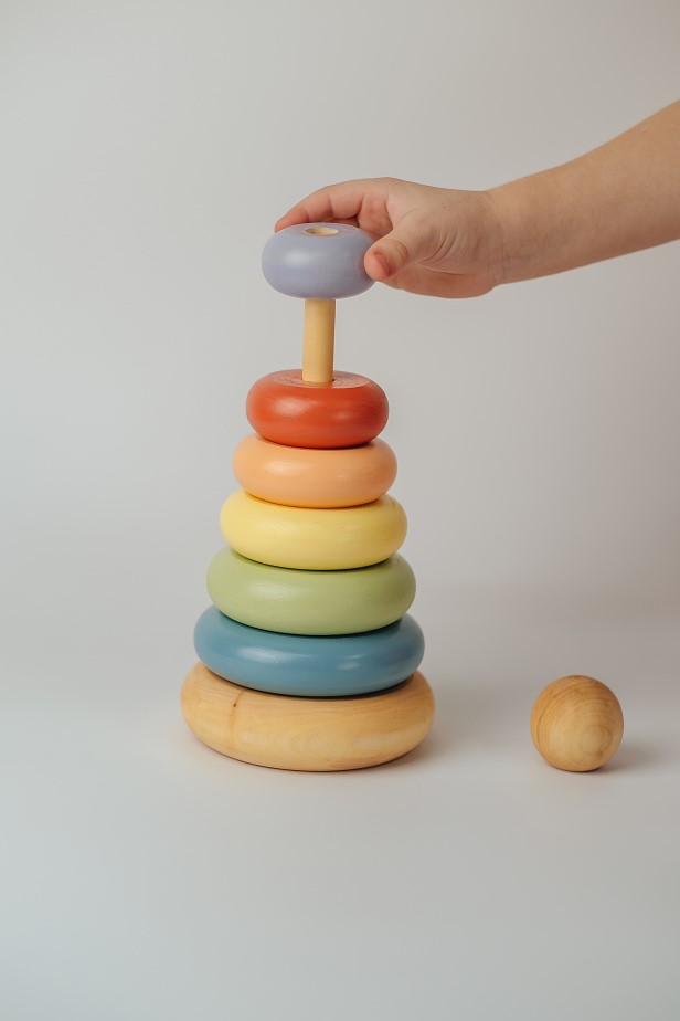 Пирамидка деревянная «Цветная»