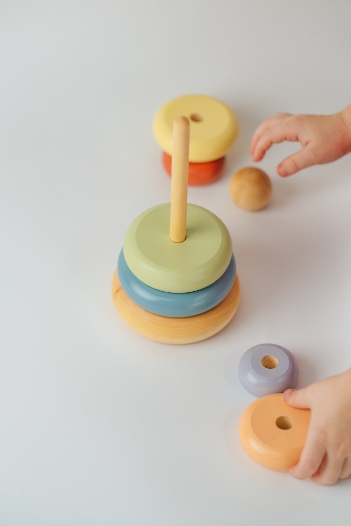 Пирамидка деревянная «Цветная»