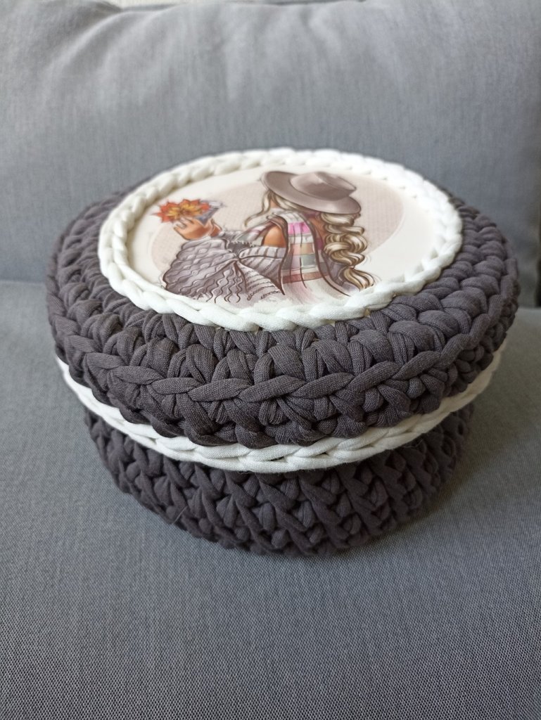 Корзинка для хранения из трикотажной пряжи