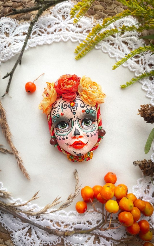 Брошь » Калавера де ля Катрина «