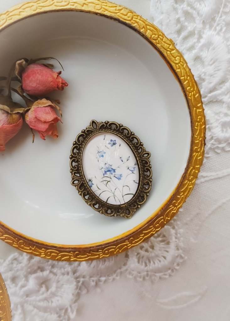 Винтажная брошь Колокольчики