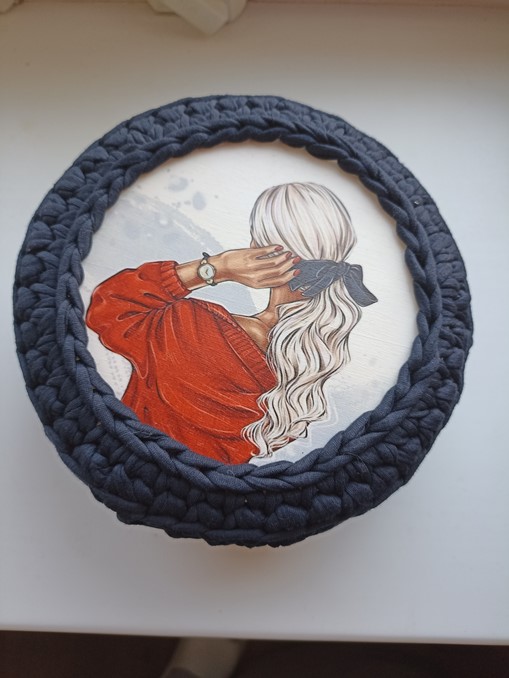 Корзинка для хранения из трикотажной пряжи