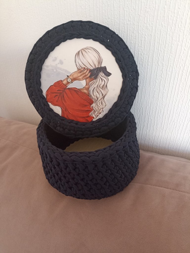 Корзинка для хранения из трикотажной пряжи