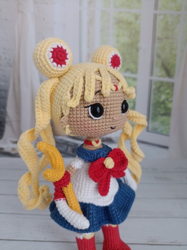 Кукла вязаная интерьерная в образе «Сейлор Мун»