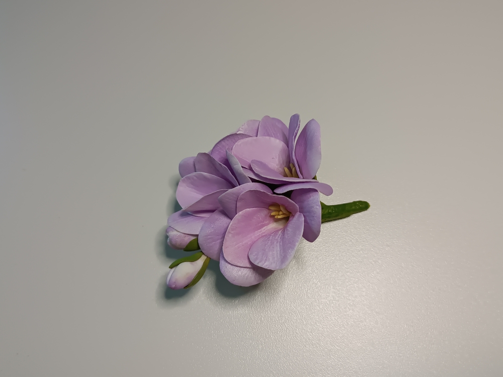 Брошь из фоамирана «Сиреневая гортензия»