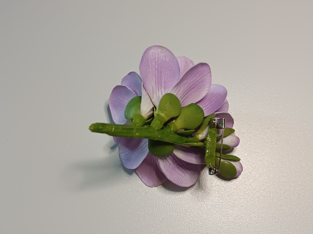 Брошь из фоамирана «Сиреневая гортензия»