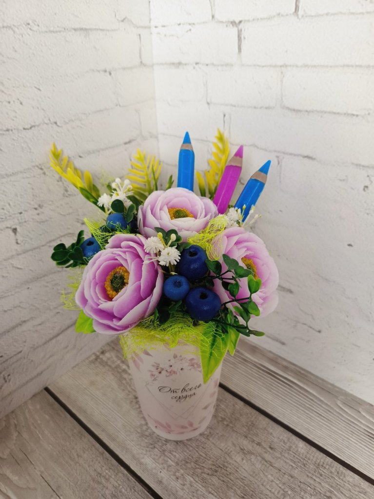 Букет из мыла ко Дню Учителя