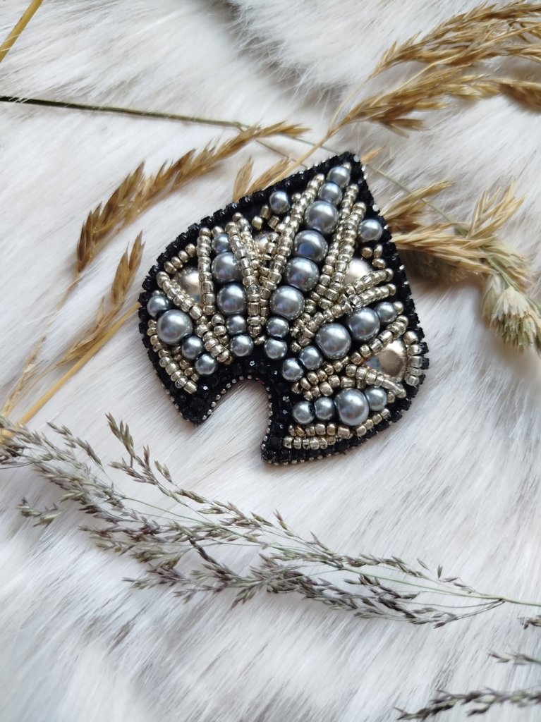 Брошь Кокошник серебро