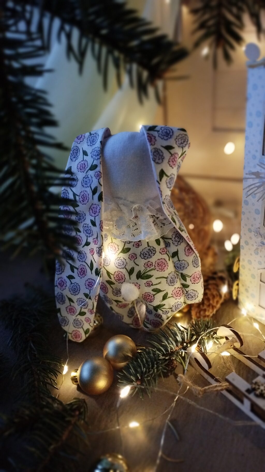 Зайка длинноухий текстильный