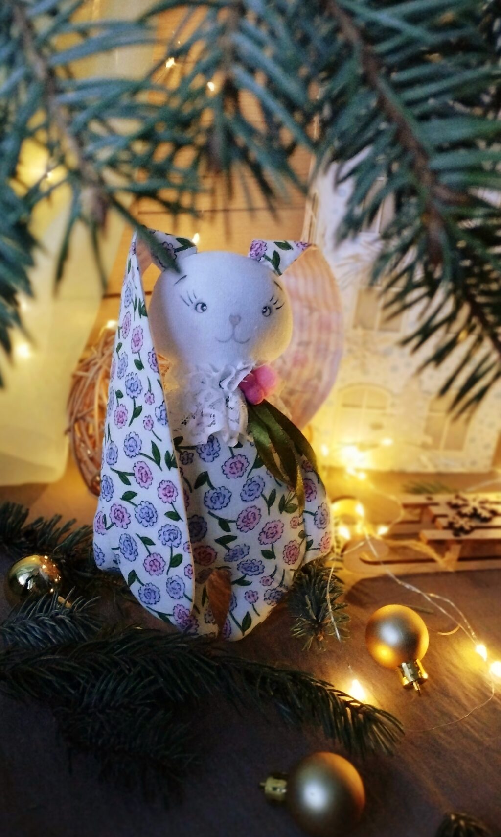 Зайка длинноухий текстильный