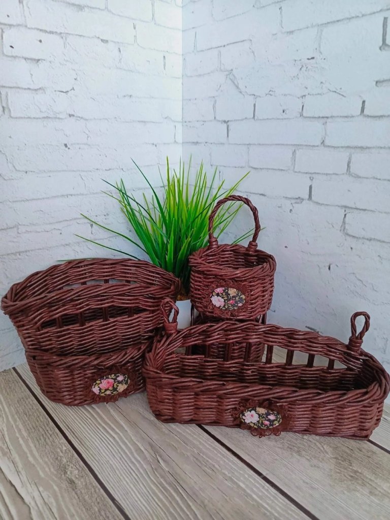 Плетенный кухонный набор