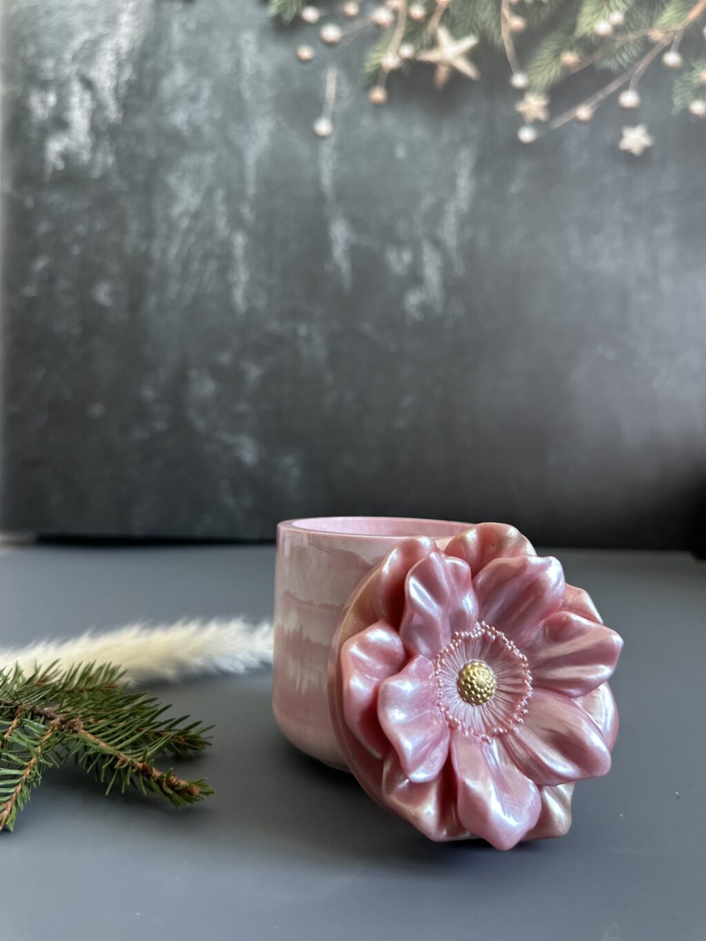 Шкатулка «Цветок» из эпоксидной смолы