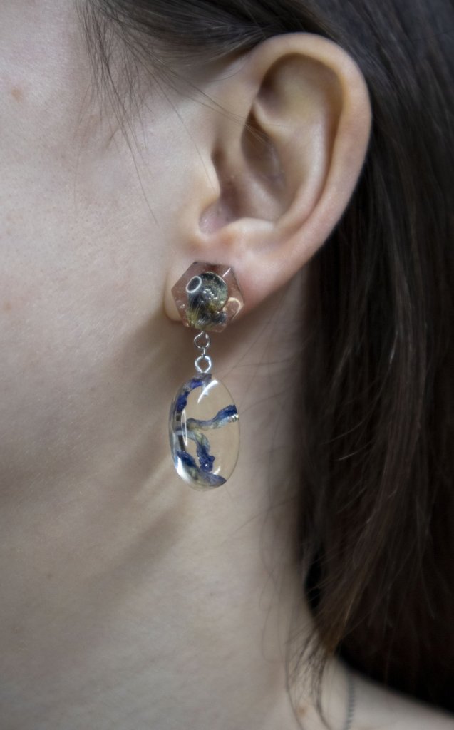 Серьги с лавандовыми цветами