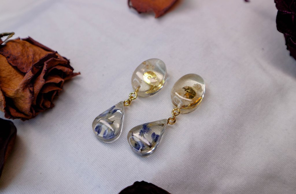 Серьги с цветами