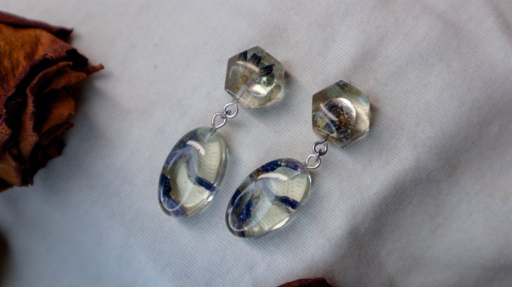 Серьги с лавандовыми цветами