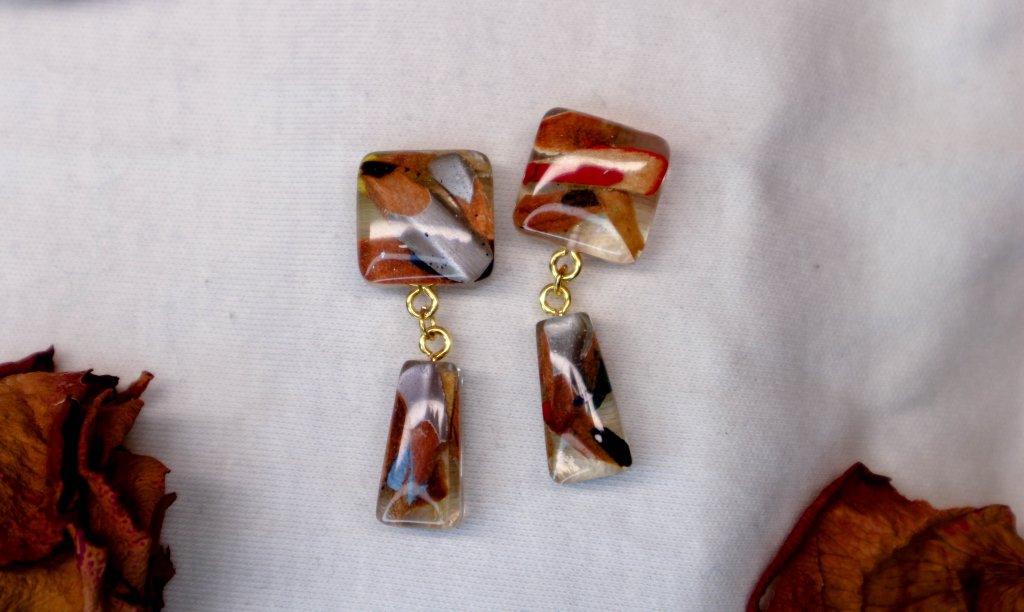 Серьги с карандашами