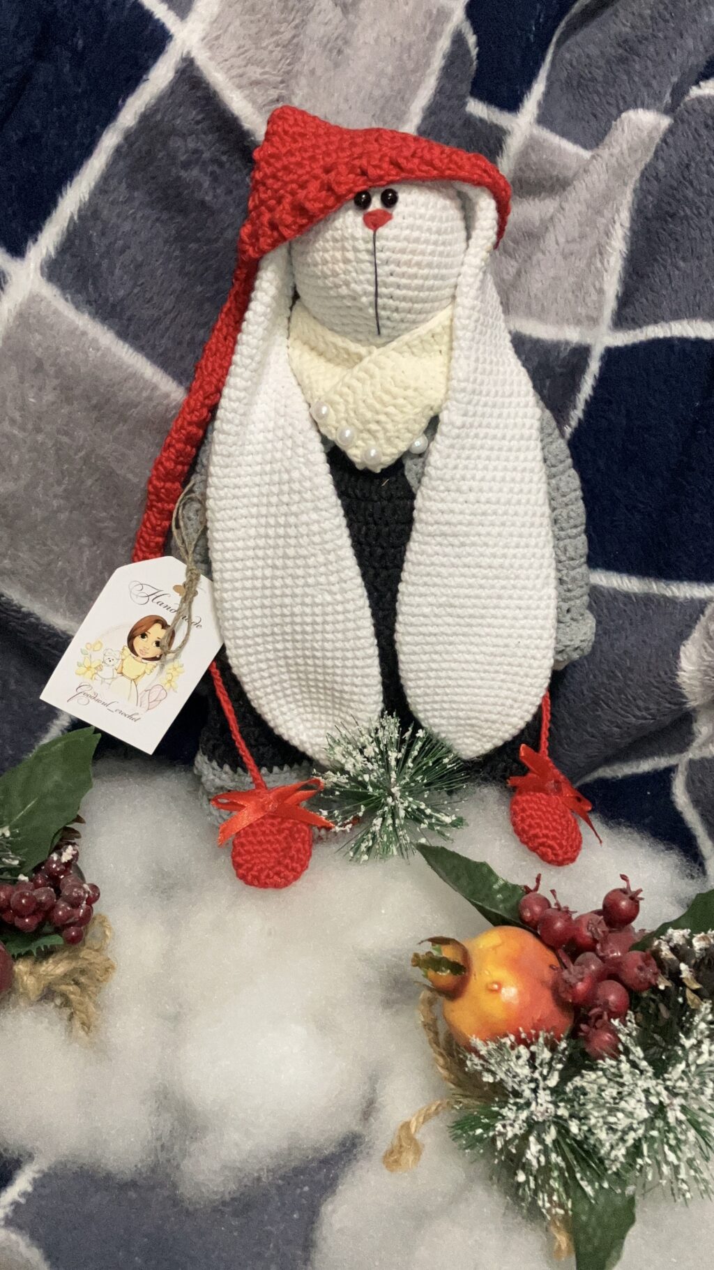 Зайка-тильда «Бусинка»