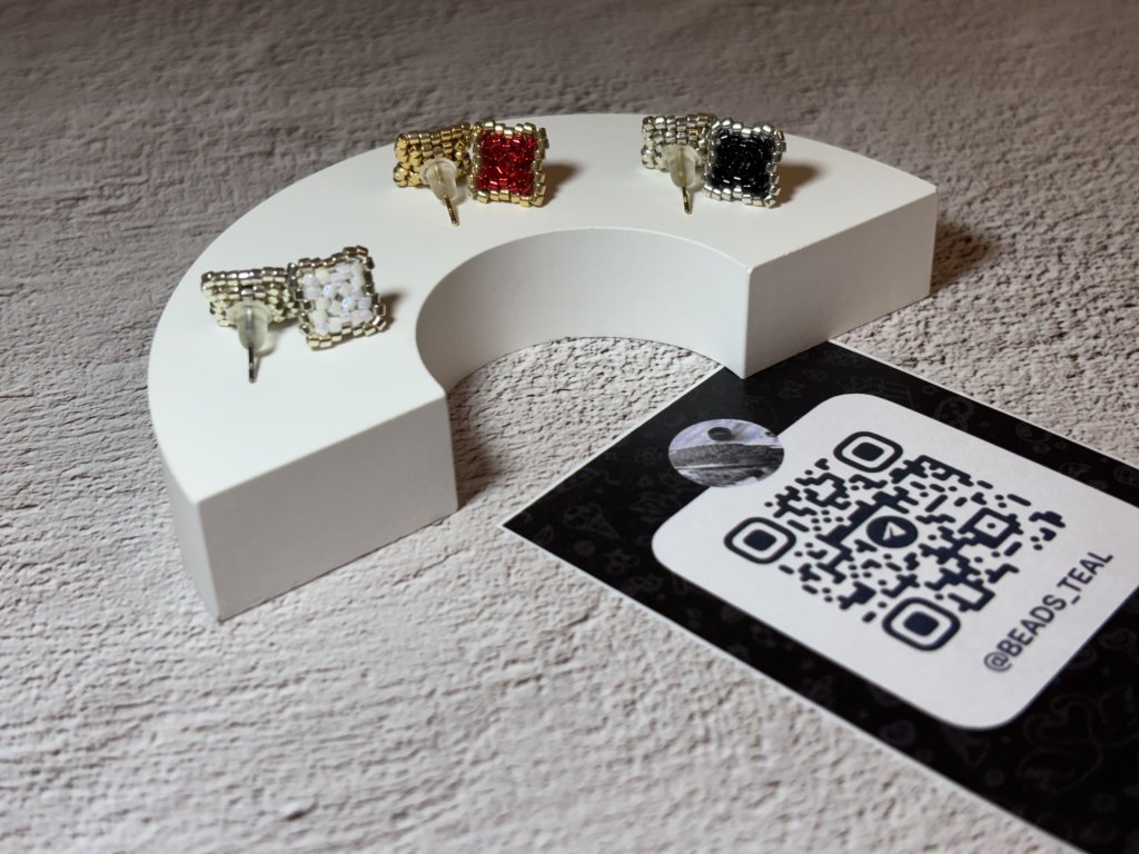 Серьги из японского бисера клевер