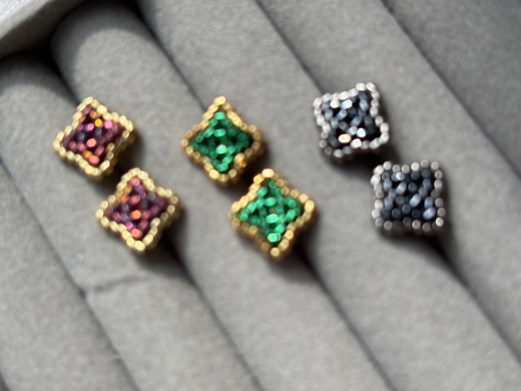 Серьги из японского бисера клевер