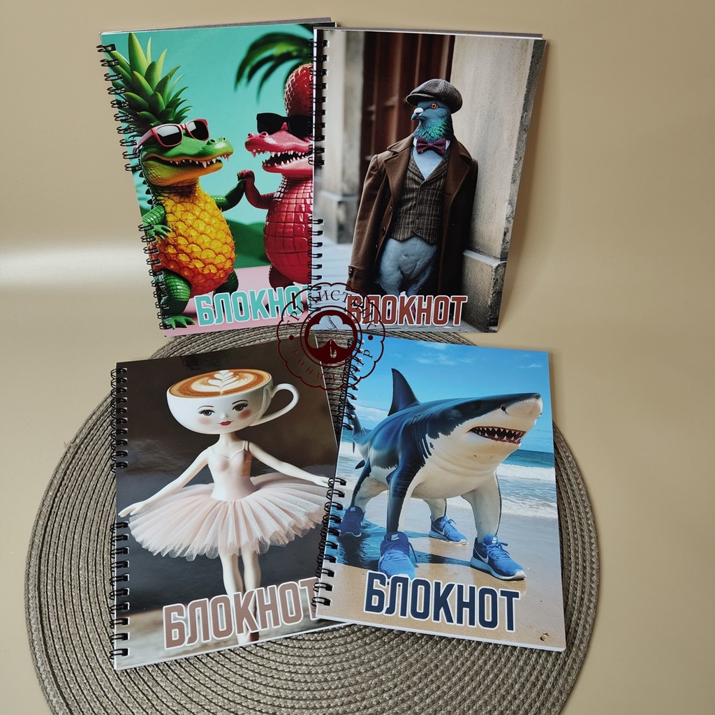 Блокнот в клетку с итальянскими мемами