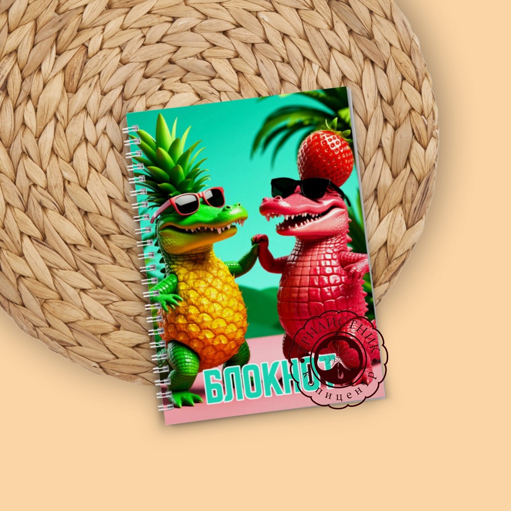 Блокнот в клетку с итальянскими мемами