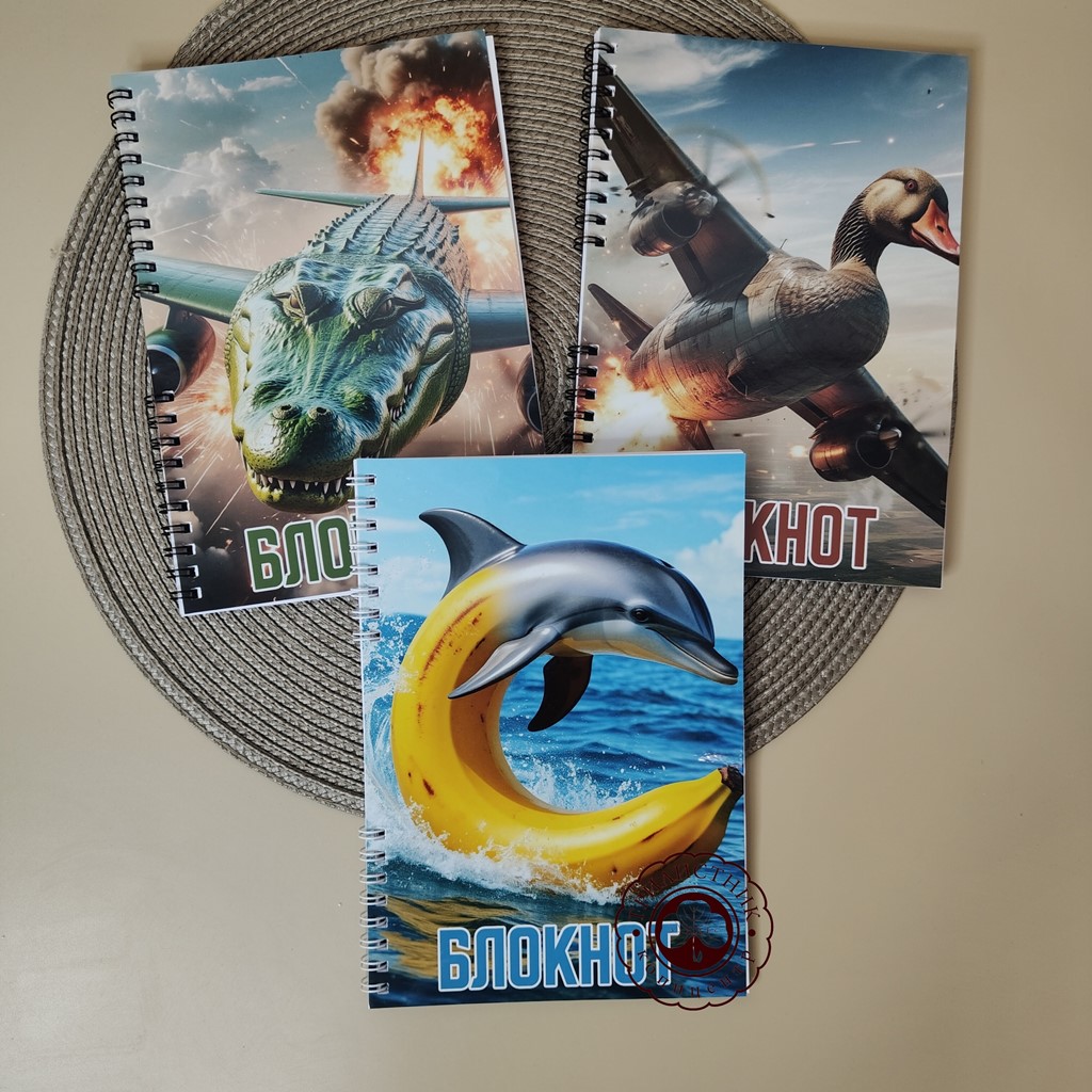 Блокнот в клетку с итальянскими мемами