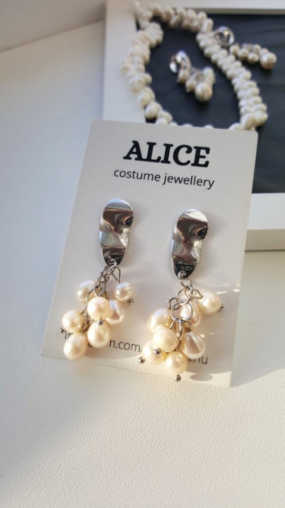 Серьги жемчуг грозди