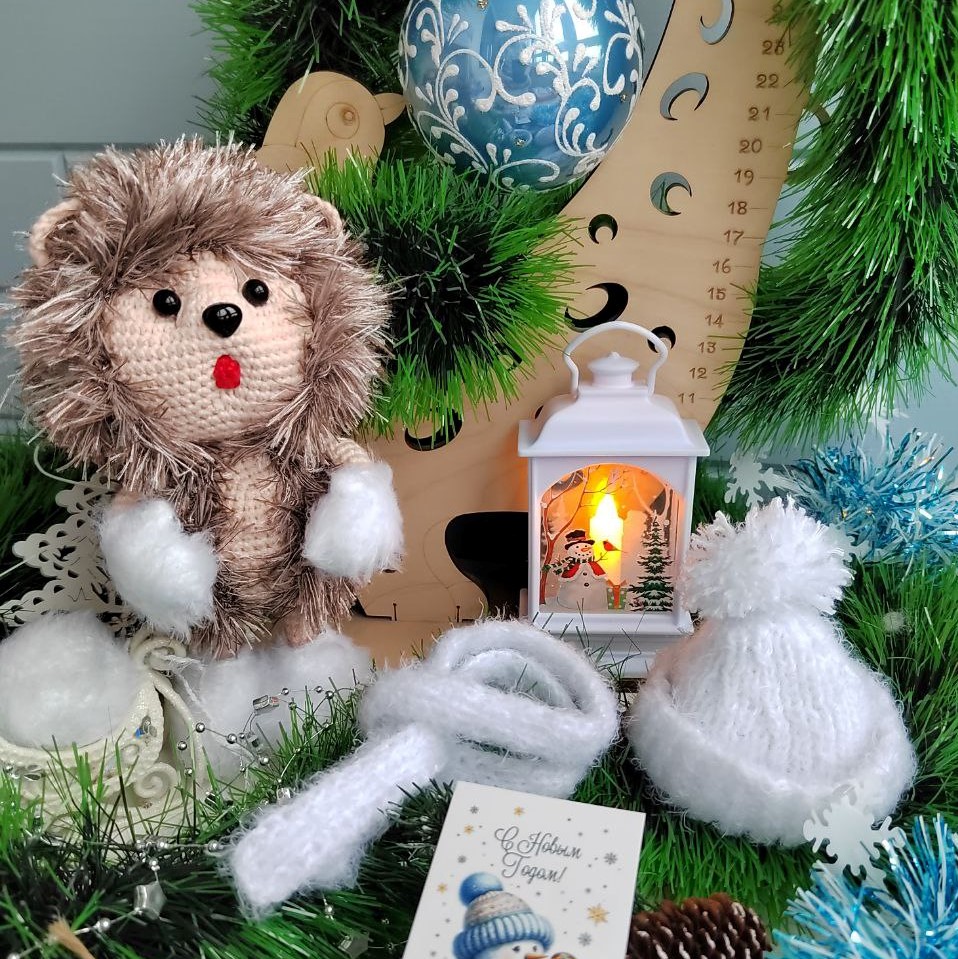 Игрушка вязаный Ёжик , мягкая игрушка ручной работы