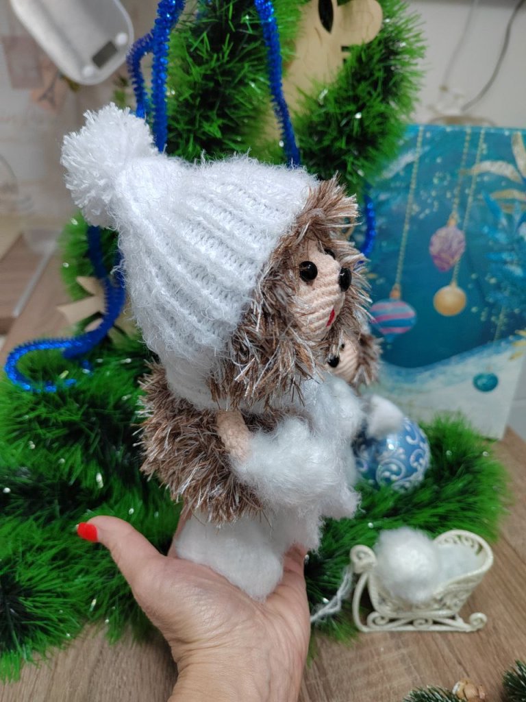 Игрушка вязаный Ёжик , мягкая игрушка ручной работы