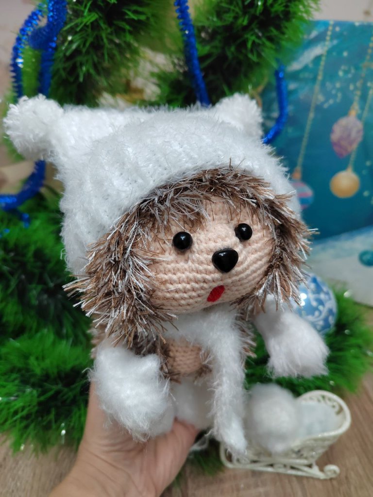 Игрушка вязаный Ёжик , мягкая игрушка ручной работы
