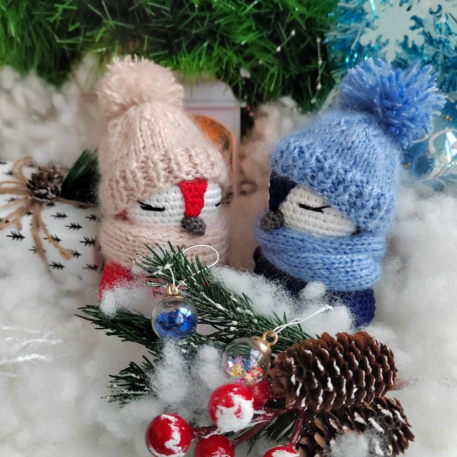 Игрушка пингвины, Новогодние игрушки, Набор игрушек