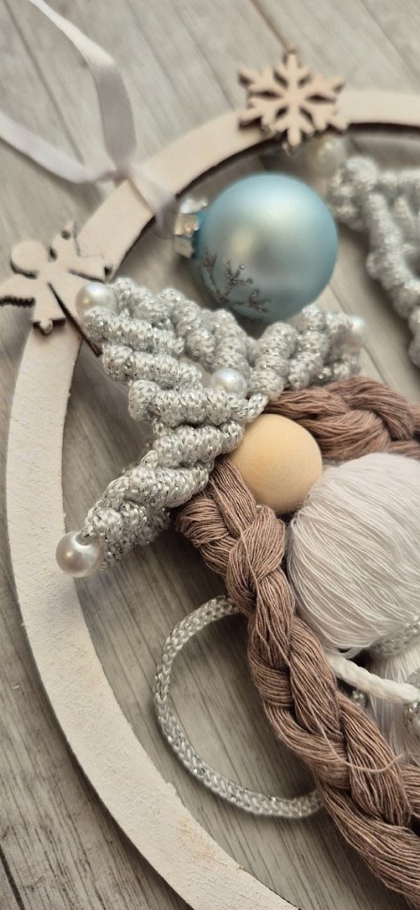 Панно новогоднее макраме