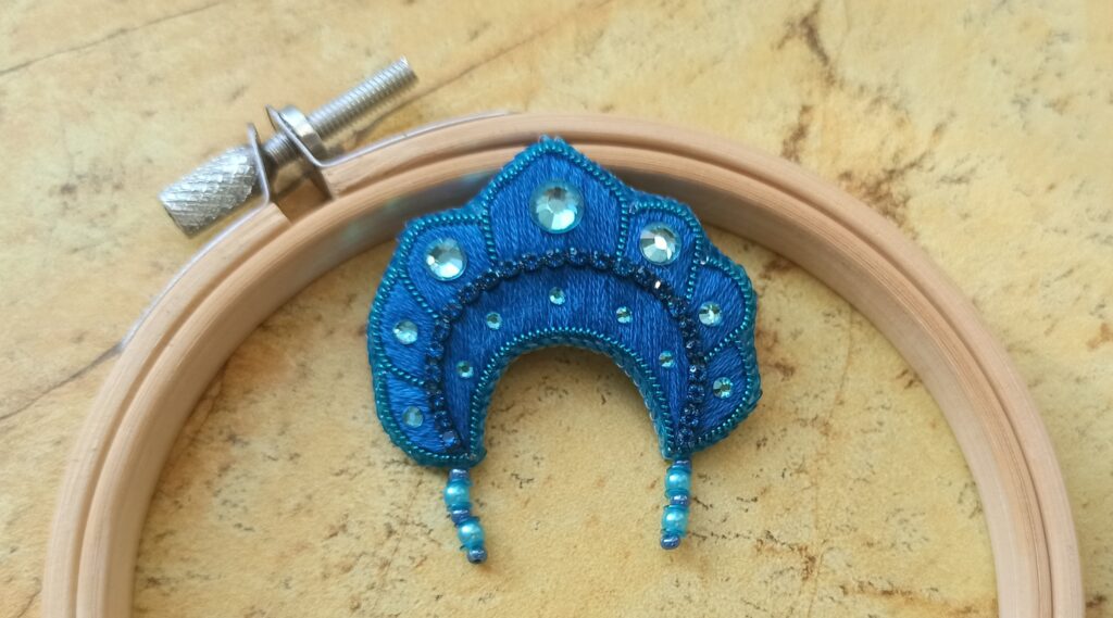 брошь кокошник мал. (голубой)