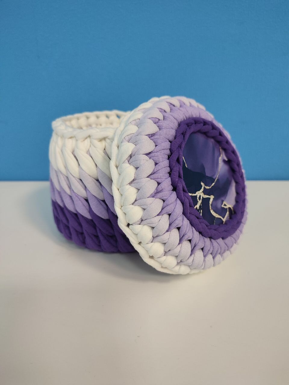 Шкатулка из трикотажной пряжи «Аметист»