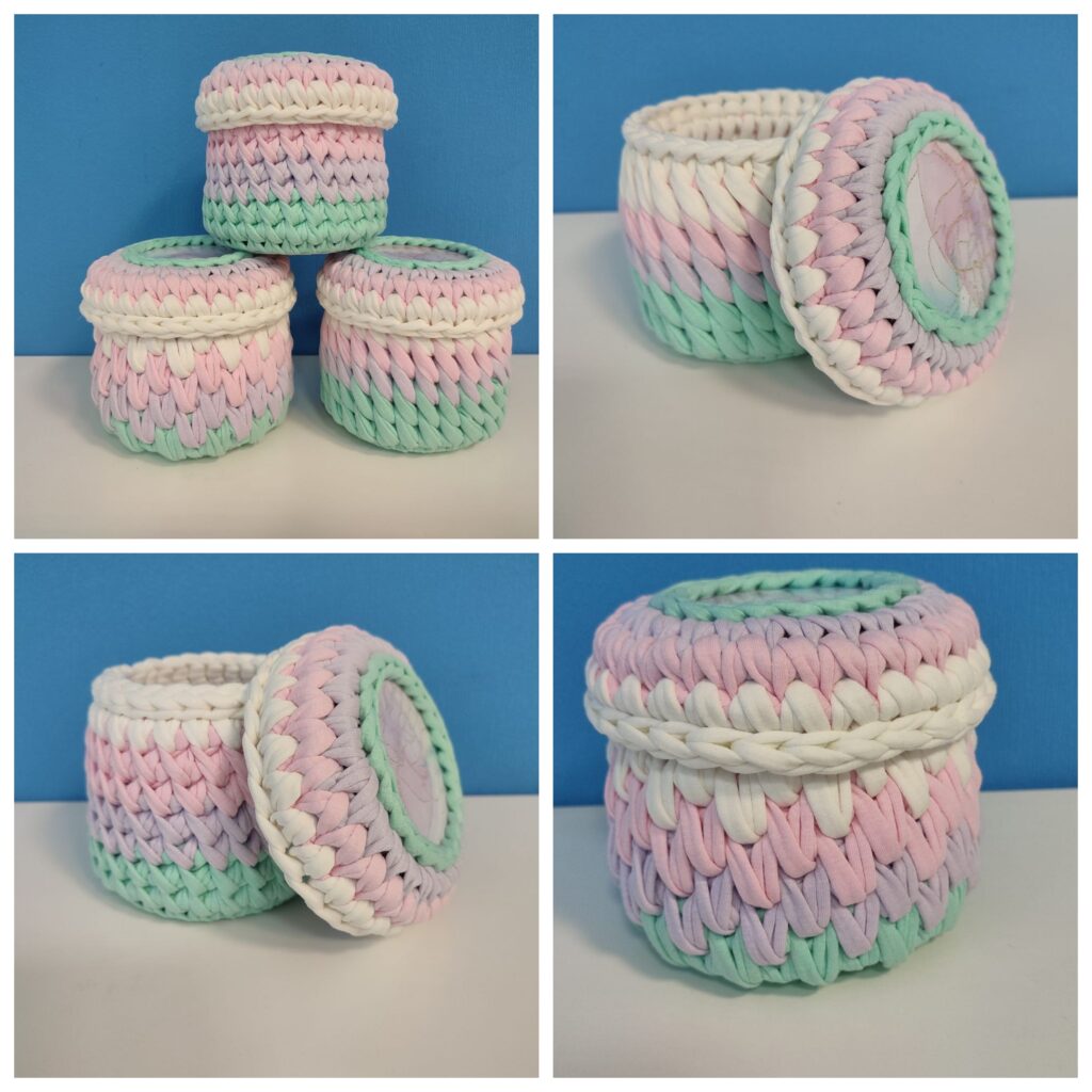 Шкатулка из трикотажной пряжи «Лунный камень»