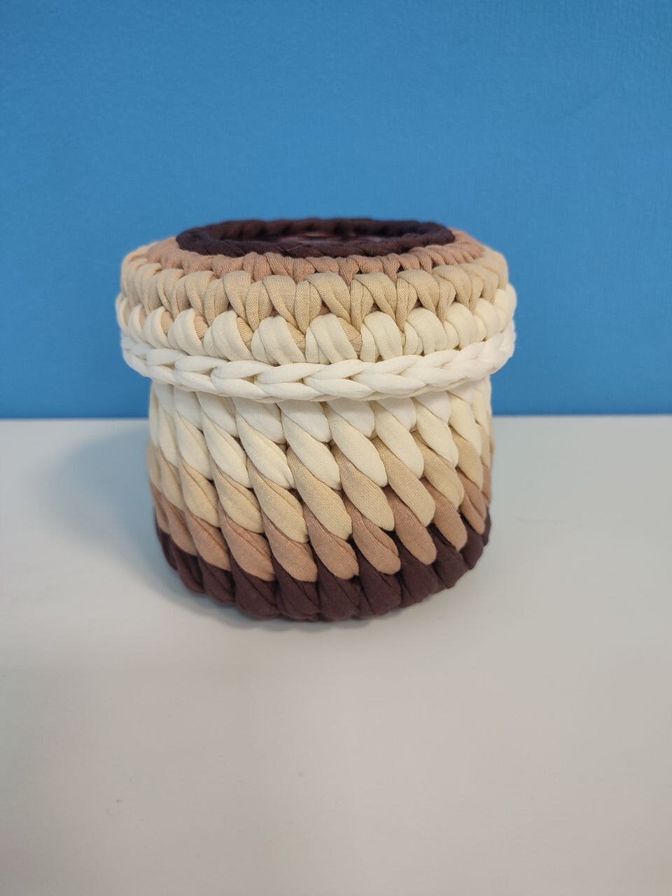 Шкатулка из трикотажной пряжи «Кофе»